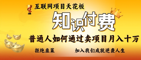 互联网项目天花板,知付付费项目,普通人如何通过卖项目月入十个,拒绝韭菜【揭秘】-轻创终点站